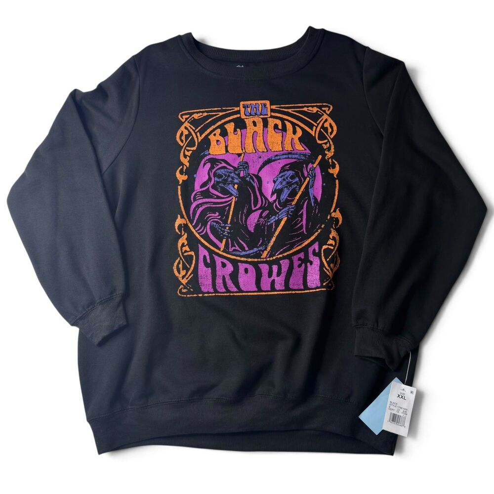the black crowes (2022) official merch 90s band sweatshirt black size 2xl nwt